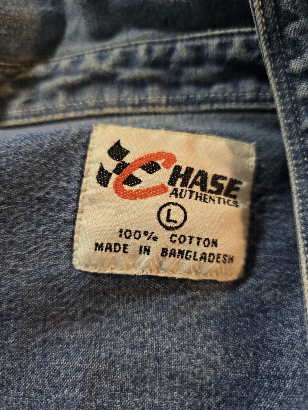 Chase Authentics Men's Denim Jeans - Light Blue with Orange Logo Accent